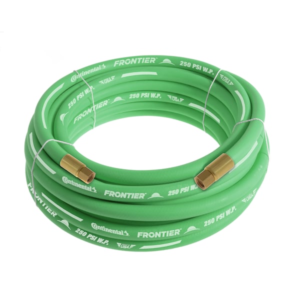 Continental 1/2" x 75' Green EPDM Rubber Air Hose, 250 PSI, 1/2" FNPSM x FNPSM HZG05030-75-41 - main